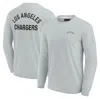 FANATICS SIGNATURE UNISEX FANATICS SIGNATURE GRAY LOS ANGELES CHARGERS ELEMENTS SUPER SOFT LONG SLEEVE T-SHIRT