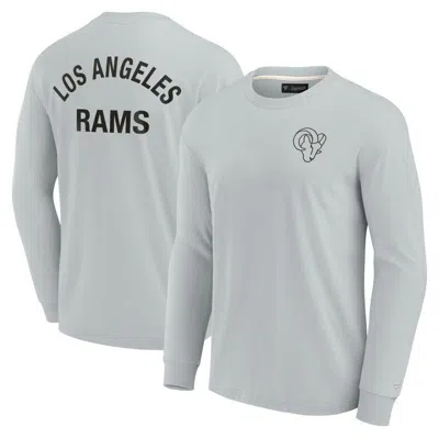 Fanatics Signature Men's And Women's  Gray Los Angeles Rams Super Soft Long Sleeve T-shirt