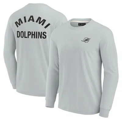 Fanatics Signature Unisex  Gray Miami Dolphins Super Soft Long Sleeve T-shirt