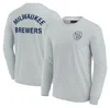 FANATICS SIGNATURE UNISEX FANATICS SIGNATURE GRAY MILWAUKEE BREWERS ELEMENTS SUPER SOFT LONG SLEEVE T-SHIRT