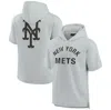 FANATICS SIGNATURE UNISEX FANATICS SIGNATURE GRAY NEW YORK METS ELEMENTS SUPER SOFT FLEECE SHORT SLEEVE PULLOVER HOODIE