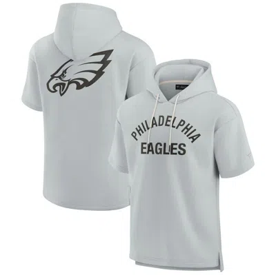 Fanatics Signature Unisex  Gray Philadelphia Eagles Super Soft Fleece Short Sleeve Hoodie
