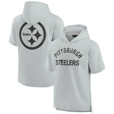 Fanatics Signature Unisex  Gray Pittsburgh Steelers Elements Super Soft Fleece Short Sleeve Pullover
