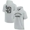 FANATICS SIGNATURE UNISEX FANATICS SIGNATURE GRAY SAN DIEGO PADRES ELEMENTS SUPER SOFT FLEECE SHORT SLEEVE PULLOVER HOO