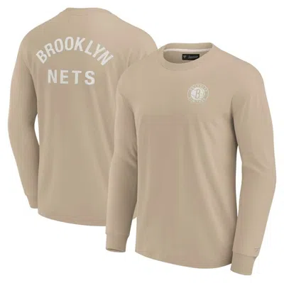 Fanatics Signature Unisex  Khaki Brooklyn Nets Elements Super Soft Long Sleeve T-shirt