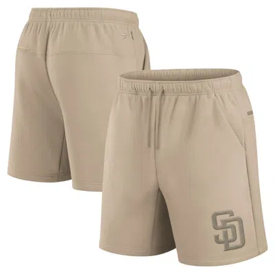 Fanatics Signature Unisex  Khaki San Diego Padres Elements Super Soft Fleece Shorts In Neutral
