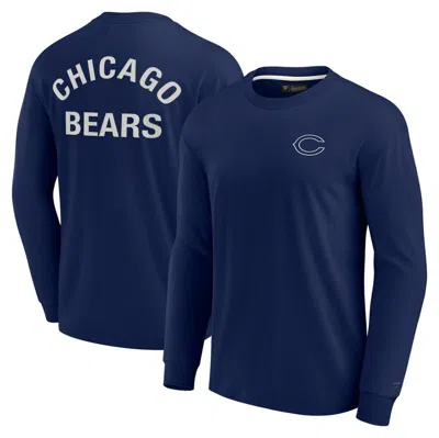 Fanatics Signature Unisex  Navy Chicago Bears Super Soft Long Sleeve T-shirt