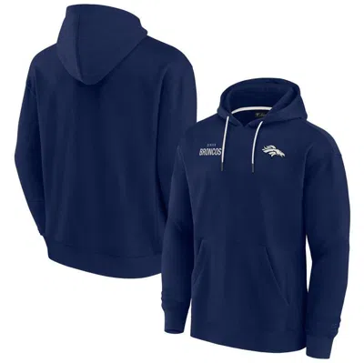 Fanatics Signature Men's And Women's  Navy Denver Broncos Super Soft Fleece Pullover Hoodie