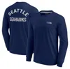 FANATICS SIGNATURE UNISEX FANATICS SIGNATURE NAVY SEATTLE SEAHAWKS ELEMENTS SUPER SOFT LONG SLEEVE T-SHIRT