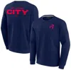 Fanatics Signature Men's And Women's  Navy St. Louis City Sc Super Soft Fleece Crew Pullover Sweatshi In Navy