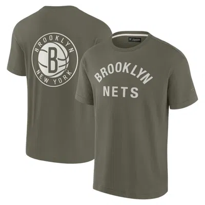Fanatics Signature Unisex  Olive Brooklyn Nets Elements Super Soft Short Sleeve T-shirt