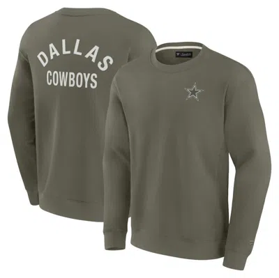 Fanatics Signature Unisex  Olive Dallas Cowboys Super Soft Pullover Crew Sweatshirt