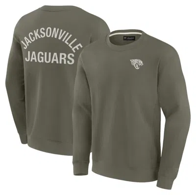 Fanatics Signature Unisex  Olive Jacksonville Jaguars Super Soft Pullover Crew Sweatshirt