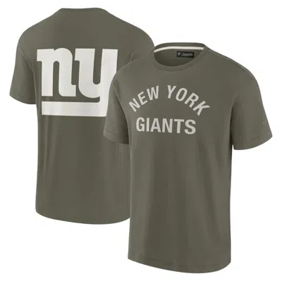 Fanatics Signature Unisex  Olive New York Giants Elements Super Soft Short Sleeve T-shirt