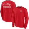 FANATICS SIGNATURE UNISEX FANATICS SIGNATURE RED ST. LOUIS CARDINALS SUPER SOFT PULLOVER CREW SWEATSHIRT