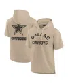 Fanatics Signature Unisex  Khaki Dallas Cowboys Elements Super Soft Fleece Short Sleeve Pullover Hood In Wpprsgtrsg