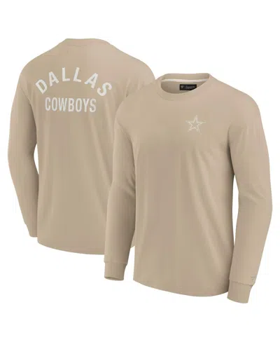 Fanatics Signature Unisex Khaki Dallas Cowboys Elements Super Soft Long Sleeve T-shirt In Wpprsgtr