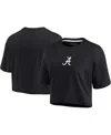 Fanatics Signature Black Alabama Crimson Tide Elements Super Soft Boxy Cropped T-shirt In Black
