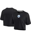 Fanatics Signature Black Philadelphia 76ers Elements Super Soft Boxy Cropped T-shirt In Black