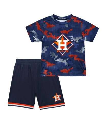 Fanatics Babies' Toddler Boys And Girls  Navy Houston Astros Field Ball T-shirt And Shorts Set