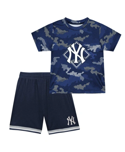 Fanatics Babies' Toddler Boys And Girls  Navy New York Yankees Field Ball T-shirt And Shorts Set