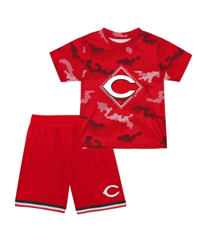 Fanatics Babies' Toddler Boys And Girls  Red Cincinnati Reds Field Ball T-shirt And Shorts Set