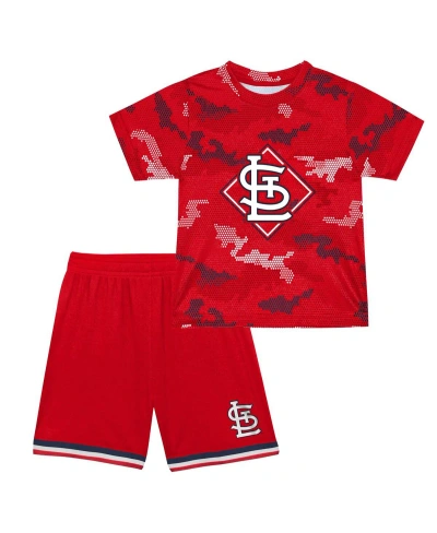Fanatics Babies' Toddler Boys And Girls  Red St. Louis Cardinals Field Ball T-shirt And Shorts Set