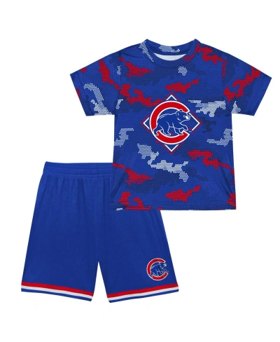Fanatics Babies' Toddler Boys And Girls  Royal Chicago Cubs Field Ball T-shirt And Shorts Set