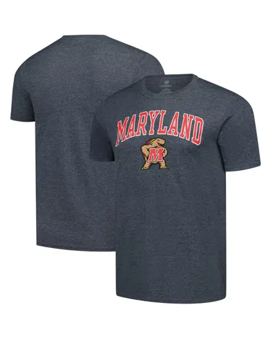 Fanatics Unlabeled Heather Charcoal Maryland Terrapins Basic T-shirt In Black