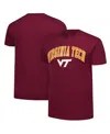 Fanatics Unlabeled Men's Maroon Virginia Tech Hokies Basic Distressed Arch Mascot T-shirt
