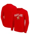 Fanatics Unlabeled Men's Red Maryland Terrapins Team Logo Long Sleeve T-shirt In Red