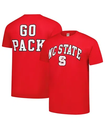 Fanatics Unlabeled Men's Red Nc State Wolfpack Basic Stacked Mascot T-shirt