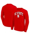 Fanatics Unlabeled Men's Red Nc State Wolfpack Team Logo Long Sleeve T-shirt In Animal Print