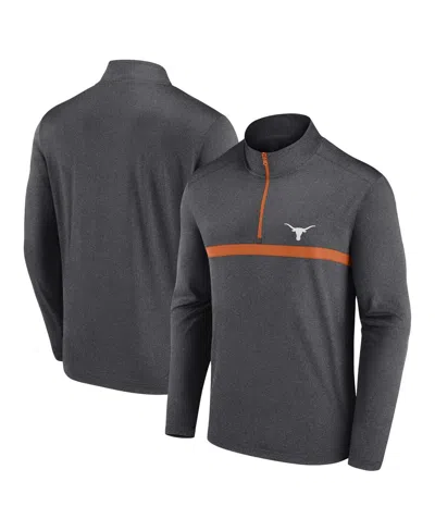 Fanatics Unlabeled Men'sâ Heather Charcoal Texas Longhorns Head To Head Quarter-zip Sweatshirt