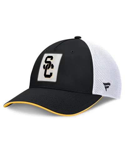 Fanatics Usc Trojans Matter 5-panel Structured Stretch Fit Baseball Cap In Black,white