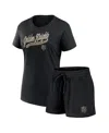 Fanatics Women's 2-pieces Vegas Golden Knights Start To Finish T-shirt And Shorts Combo Pack In Black