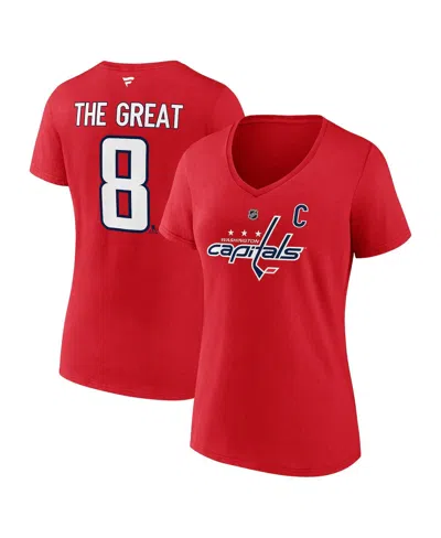 Fanatics Women's Alexander Ovechkin Athletic Red Washington Capitals Nhl All-time Leading Goal Scorer The Gre