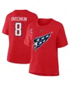 Fanatics Women's Alexander Ovechkin Red Washington Capitals Authentic Stack Name Number T-shirt In Red