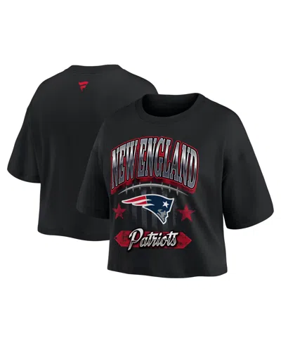 Fanatics Women's Americana New England Patriots Cropped T-shirt In Black