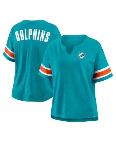 Fanatics Women's Aqua Miami Dolphins Redzone Curl Route T-shirt In Multi