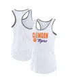 Fanatics Women's Ash Clemson Tigers Fuel Racerback Tank Top In Gray