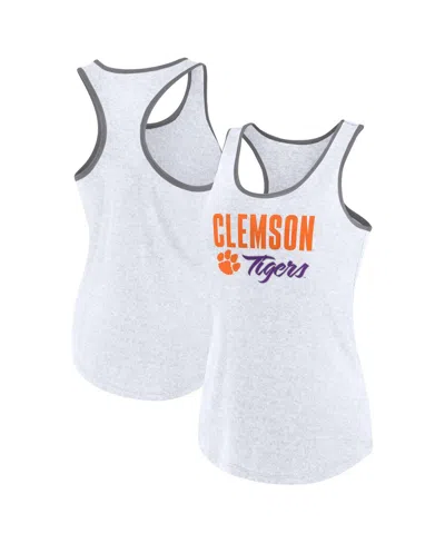 Fanatics Women's Ash Clemson Tigers Fuel Racerback Tank Top In Gray