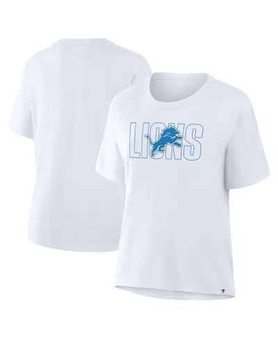 Fanatics Women's Ash Detroit Lions Line Em Up T-shirt In White