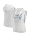 Fanatics Women's Ash Los Angeles Dodgers Lounge Script Sleeveless Pullover Hoodie In Ash