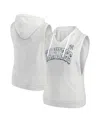 Fanatics Women's Ash Los Angeles Dodgers Lounge Script Sleeveless Pullover Hoodie In Ash