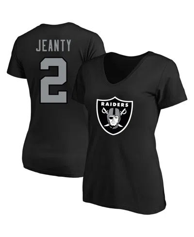 Fanatics Women's Ashton Jeanty Black Las Vegas Raiders Plus Size Name Number V-neck T-shirt