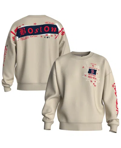 Fanatics Women's Beige Boston Red Sox Graffiti Fleece Sweatshirt In Neutral
