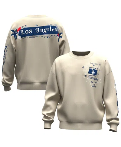 Fanatics Women's Beige Los Angeles Dodgers Graffiti Fleece Sweatshirt In Neutral