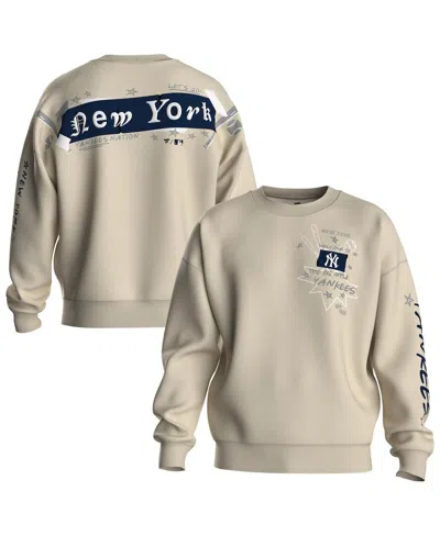 Fanatics Women's Beige New York Yankees Graffiti Fleece Sweatshirt In Sand