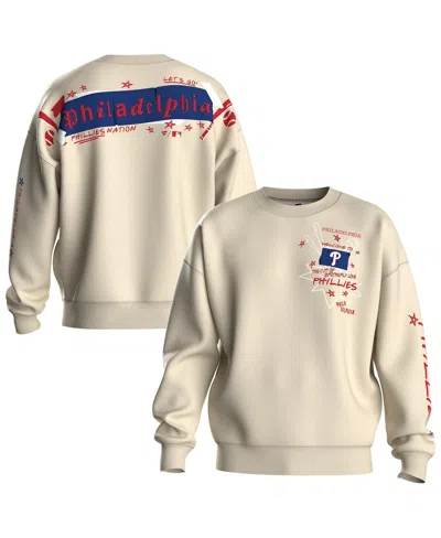 Fanatics Women's Beige Philadelphia Phillies Graffiti Fleece Sweatshirt In Sand